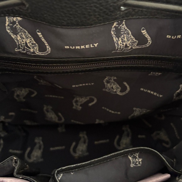 Burkely Black Pebbled Leather Drawstring Backpack - Picture 9 of 10